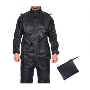 Αδιάβροχη φόρμα με κουκούλα - Black - XL - 001853