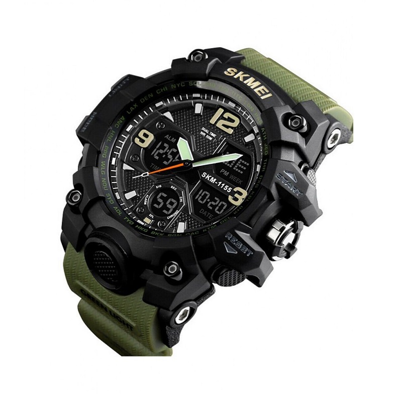 Ψηφιακό/αναλογικό ρολόι χειρός – Skmei – 1155 – Green Κωδικός: 011552_g