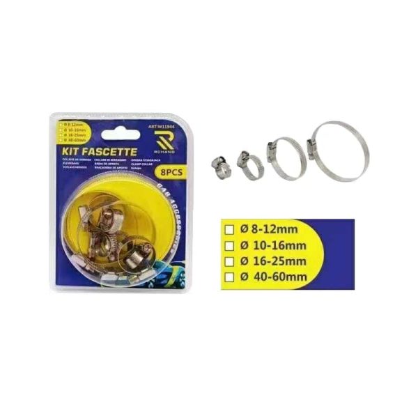 Set of pipe clamps - 8pcs - 119440