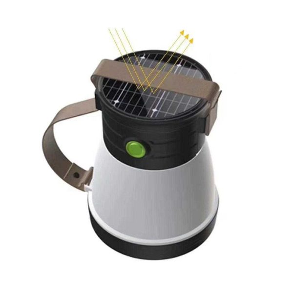 Rechargeable lens/LED lantern with solar panels - 1158 - 128605