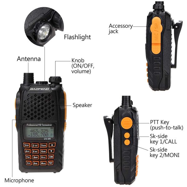 Portable transceiver - UHF/VHF - 7W - UV -6R - Baofeng - 563006 - Image 4