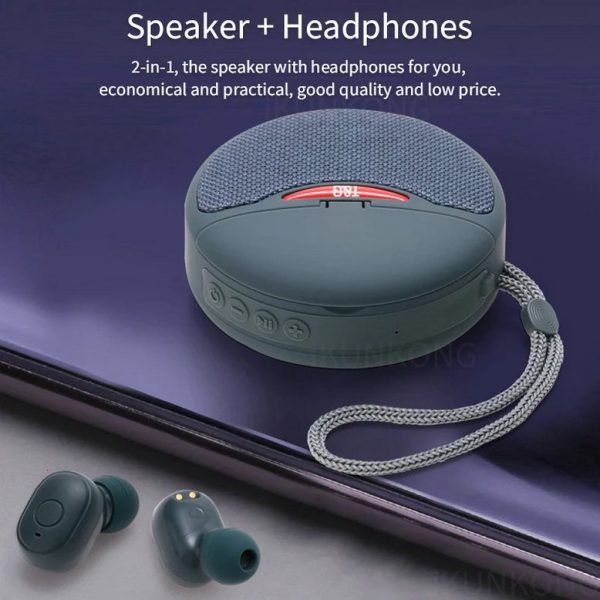 Bluetooth wireless speaker with headphones - TG -808 - 883808 - Gray - Image 2