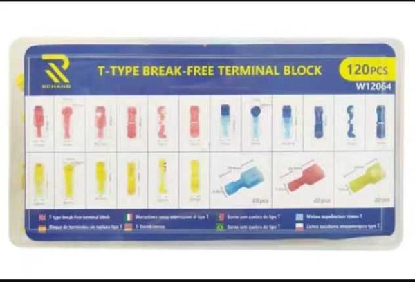 T -TYPE cable terminals set - 120pcs - 675121TK - Image 3
