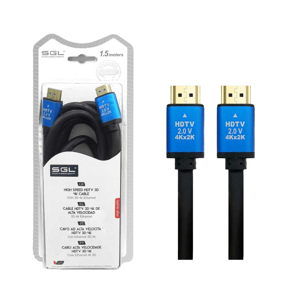 HDMI cable - 1594-3D -4K - MALE/MALE - 1.5m - 094793