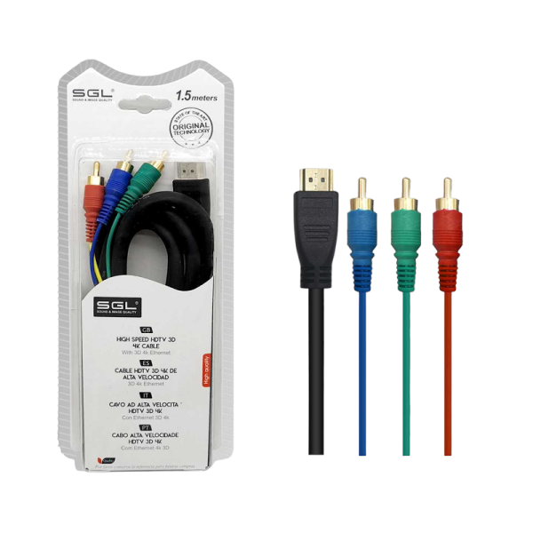 HDMI cable to RCA - 1592-3r - 1.5m - 095363
