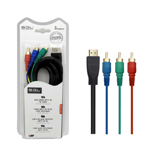 HDMI cable to RCA - 1592-3R - 3M - 095370