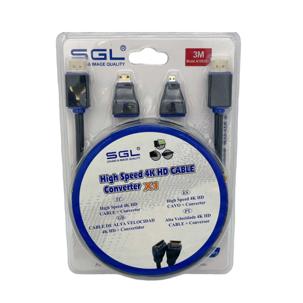 HDMI Cable set & MINI/Micro HDMI - A1592X3 - 3M - 095639