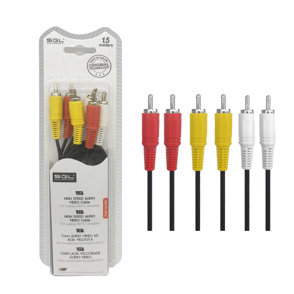 RCA Cal time - 306A - 3xrca Male/3xrca Male - 1.5m - 096094