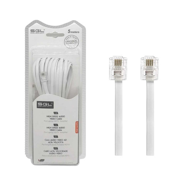 PLETE Phone Line Cable - 6p4C - 5m - 097015