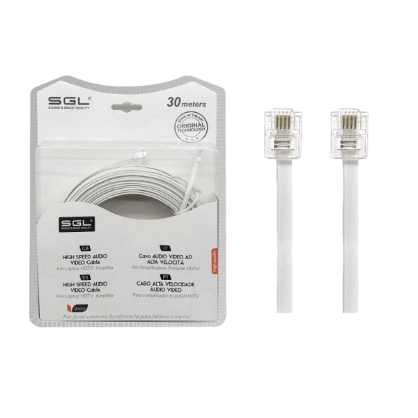 PLETE Phone Line Cable - 6p4C - 30m - 097053