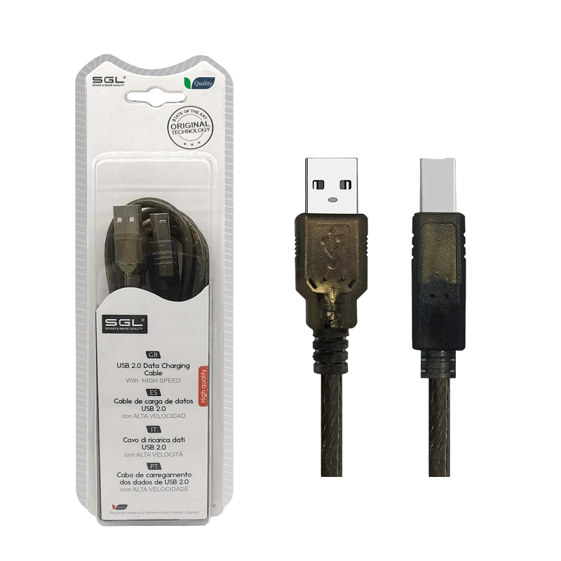 Καλώδιο USB 2.0 – 5S01 – USB-A male/USB-B male – 5m – 097657 Κωδικός: 097657
