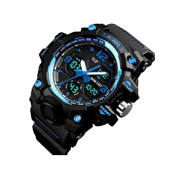 Digital/Analog Handmade Watch - Skmei - 1327 - Blue