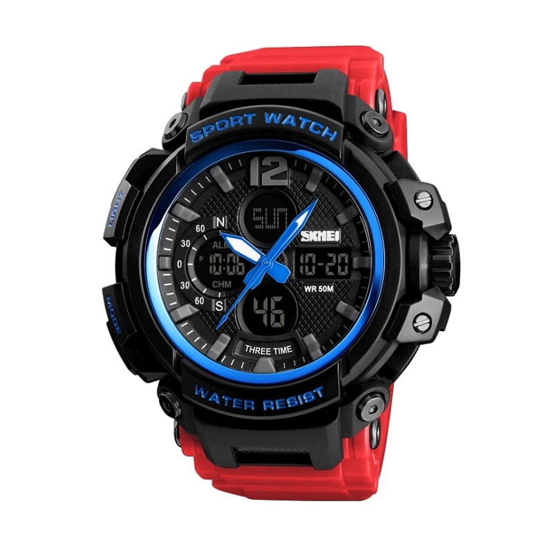 Ψηφιακό/αναλογικό ρολόι χειρός – Skmei – 1343 – Blue/Red Κωδικός: 213435_blue_red
