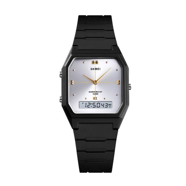 Digital/Analog Handmade Watch - Skmei - 1604 - Black/White