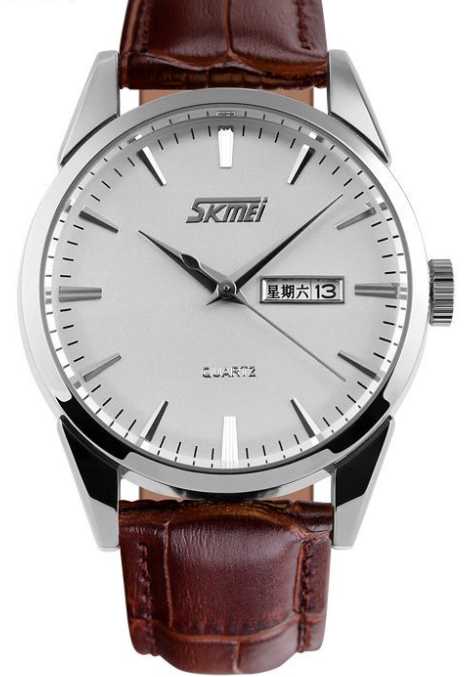 Αναλογικό ρολόι χειρός – Skmei – 9073 – Brown/Silver Κωδικός: 290733_brown_silver