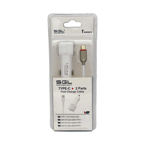Car Lighter with 2 USB ports - Typec - FA1 -V2 - 1M - 099637