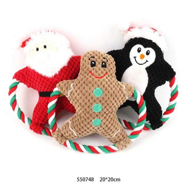 Dog Play with Christmas Rope - 30x21cm - 550748
