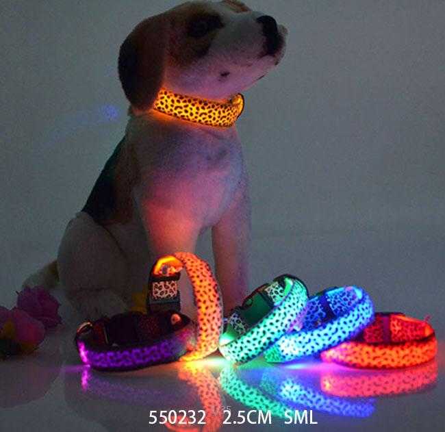 Επαναφορτιζόμενο φωτεινό περιλαίμιο – κολάρο σκύλου – 2.5cm – S/M/L – 550232 Κωδικός: 550232