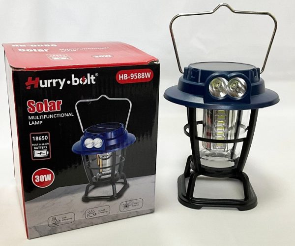 Rechargeable lens/LED lantern with solar panels - HB9588l - 533138 - Image 2