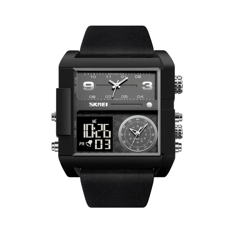 Ψηφιακό/αναλογικό ρολόι χειρός – Skmei – 2020 – Black/Black Κωδικός: 220204_2020_bb