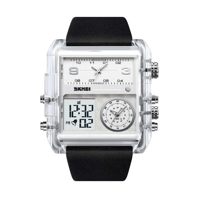 Ψηφιακό/αναλογικό ρολόι χειρός – Skmei – 2020 – White Transparent Κωδικός: 220204_2020_w