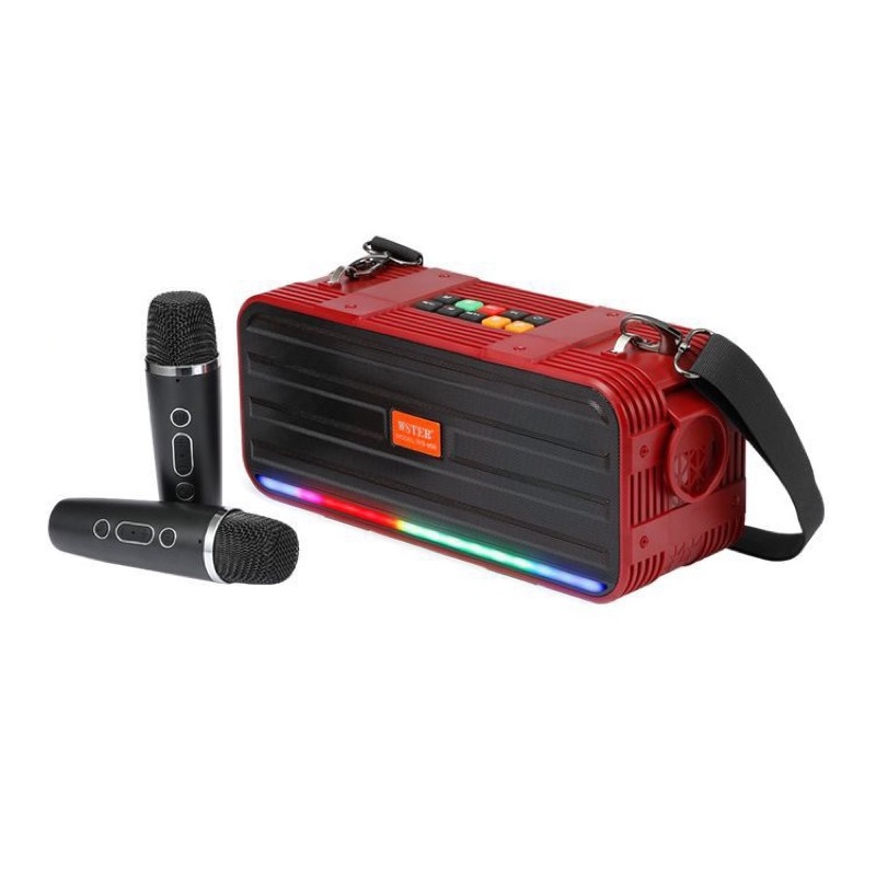 Ασύρματο ηχείο Bluetooth με 2 μικρόφωνα Karaoke – WS950 – 810248 – Red Κωδικός: 810248_r