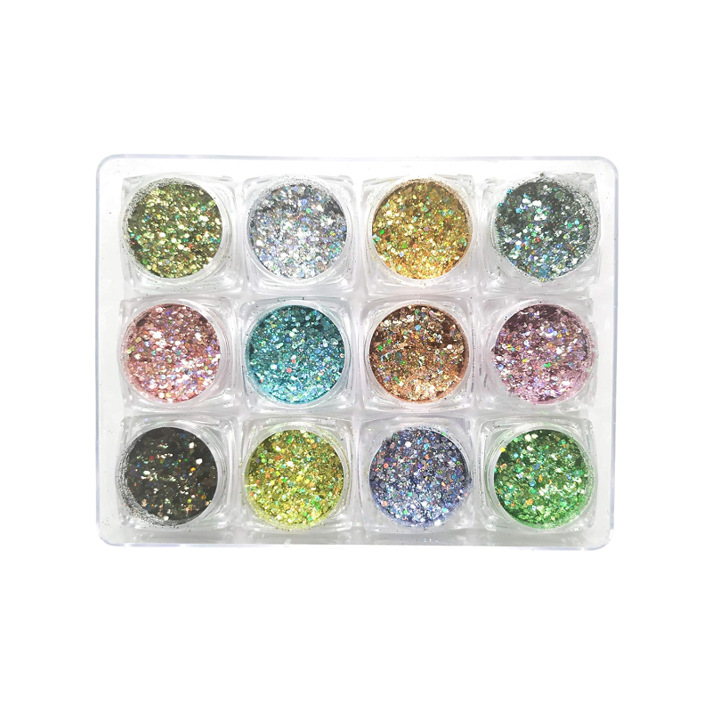 Σετ Glitter νυχιών Nail Art – Παλέτα – Glitter DJ – 12pcs – 910570 Κωδικός: 910570