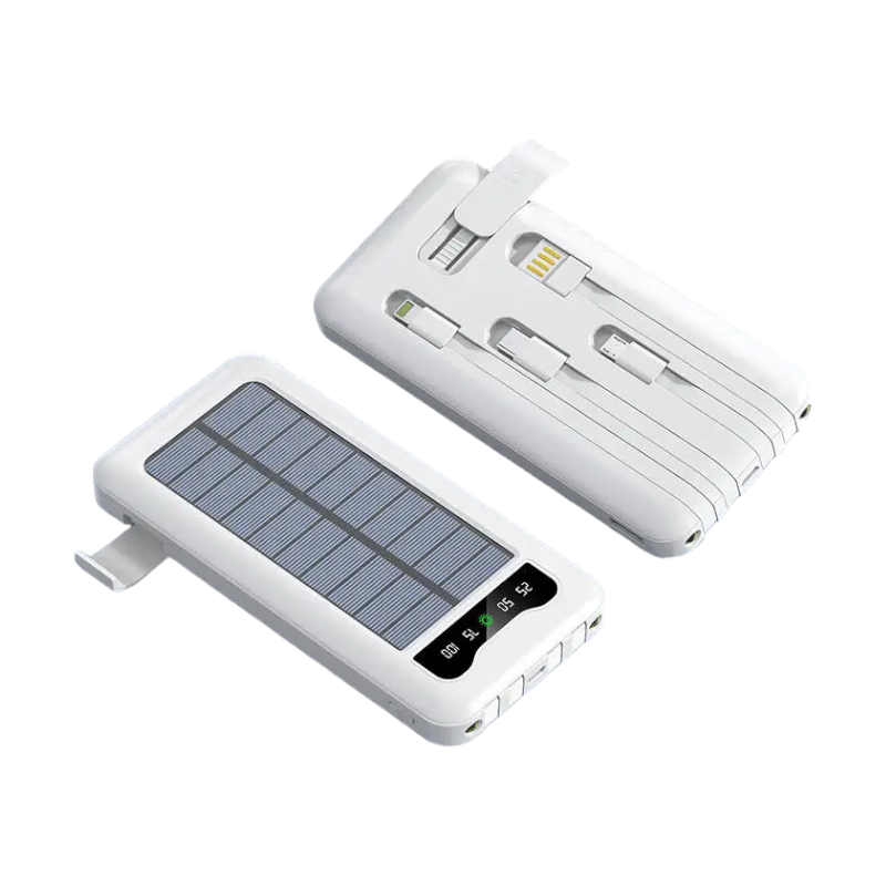 Powerbank με ηλιακό πάνελ – 4in1 – 10.000mah – KJ495 – 810378 – White Κωδικός: 810378_w
