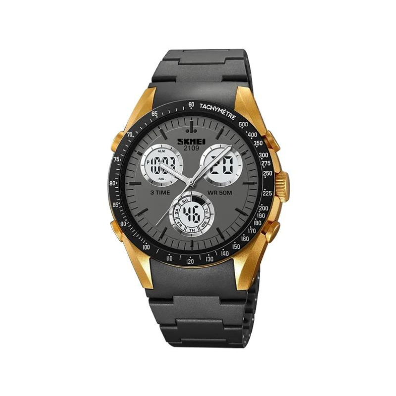 Ψηφιακό/αναλογικό ρολόι χειρός – Skmei – 2109 – Black/Gold Κωδικός: 221096_bg