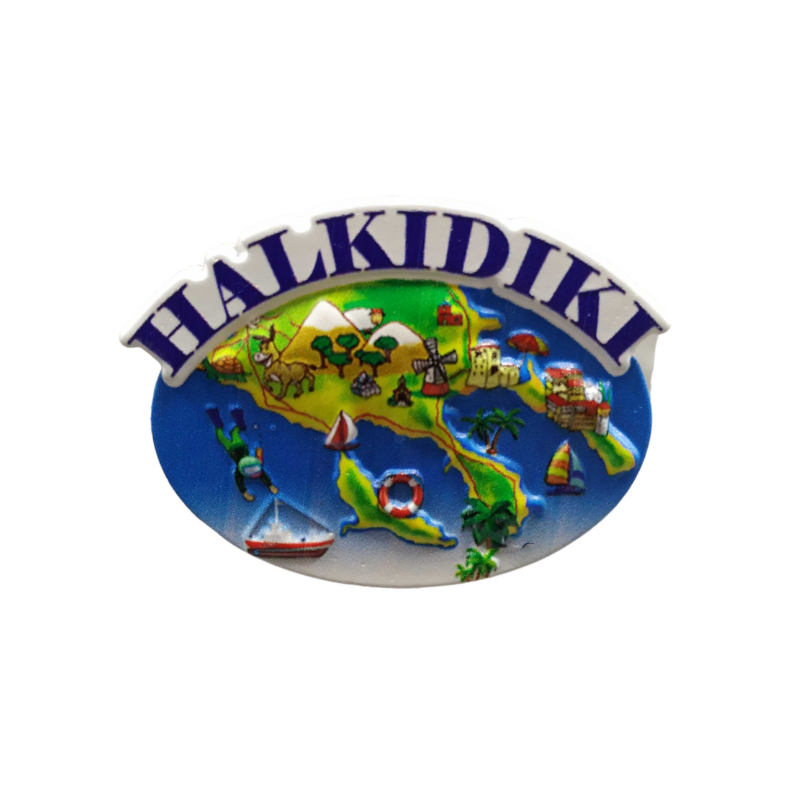 Tουριστικό μαγνητάκι Souvenir – Σετ 12pcs – Resin Magnet – Halkidiki – 678312 Κωδικός: 678312