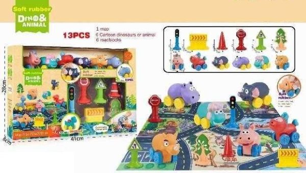 Σετ μοκέτα αυτοκινητόδρομος με αυτοκίνητα ζωάκια - 13pcs - JLX5510-2 - 308256 - Image 2