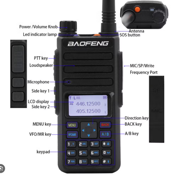 Φορητός πομποδέκτης - UHF/VHF - DMR1801 - Baofeng - 018016 - Image 3