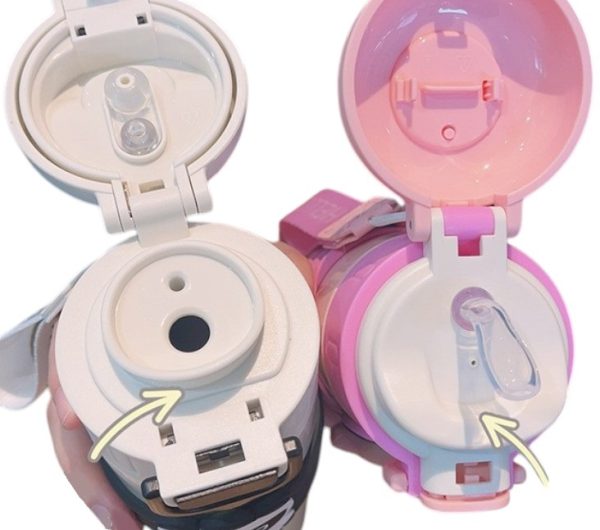 Παιδικό παγούρι-θερμός με καλαμάκι - 500ml - 219446 - Pink - Image 2