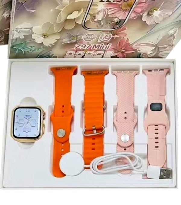 Σετ Smartwatch με 4 λουράκια - Z97 Mini - 064748 - Orange - Image 2