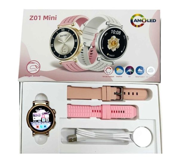 Σετ Smartwatch με 2 λουράκια - Z01 Mini - 064953 - Pink - Image 3