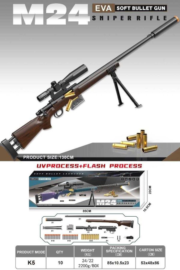 Παιδικό όπλο στόχου - Soft Gun - K5-M24 - 130cm - 215735 - Image 2