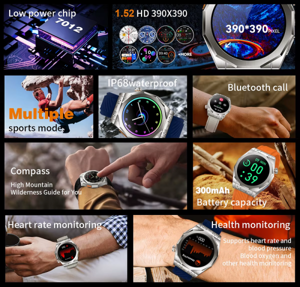 Σετ Smartwatch με 3 λουράκια - Z83 MAX - 880518 - Blue - Image 3
