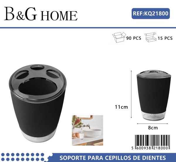 Θήκη οδοντόβουρτσας πλαστική - Black - 21800 - Image 2